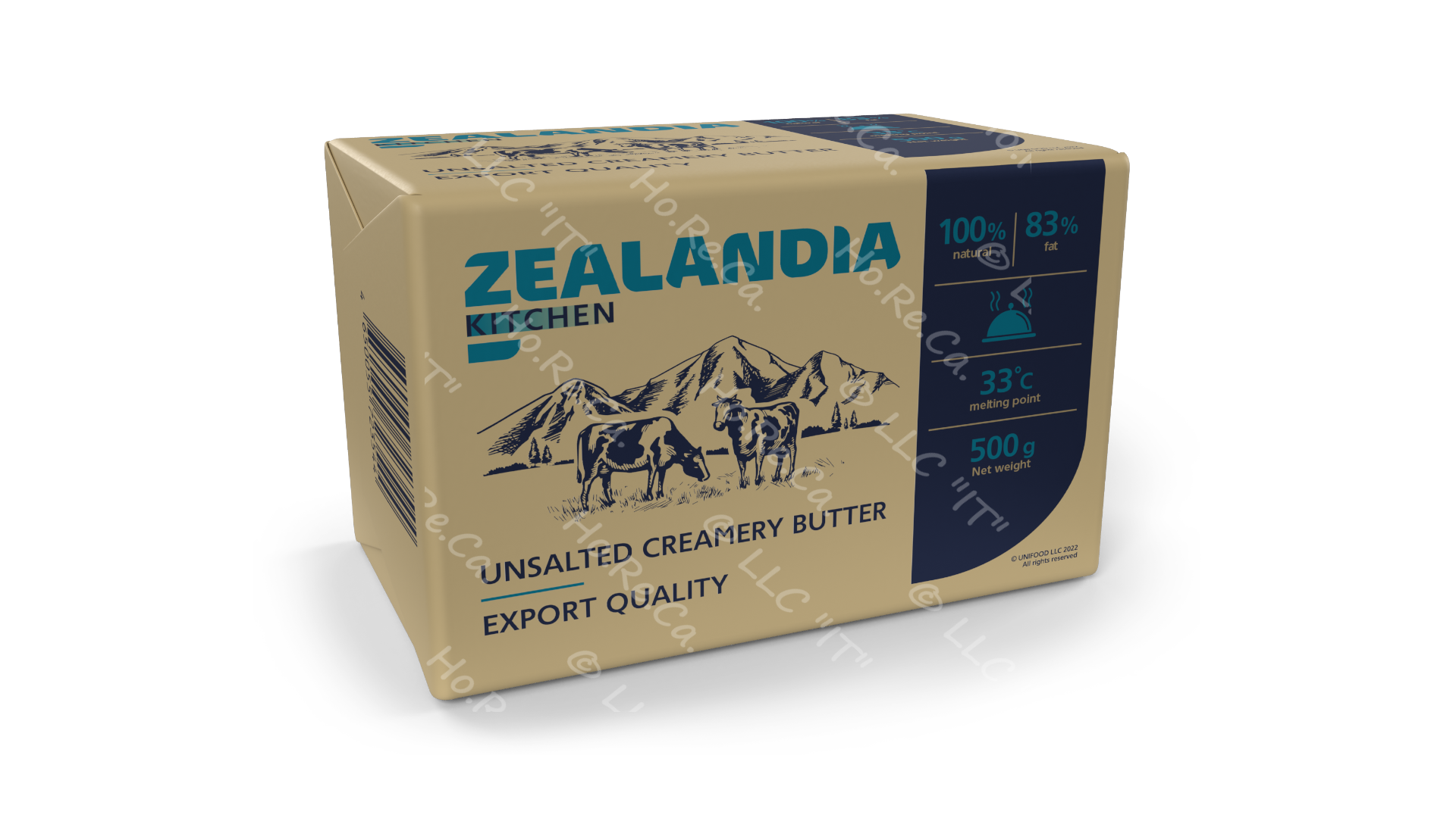 Масло пачка 500 г 83 % Зеландия Китчен / Zealandia Kitchen